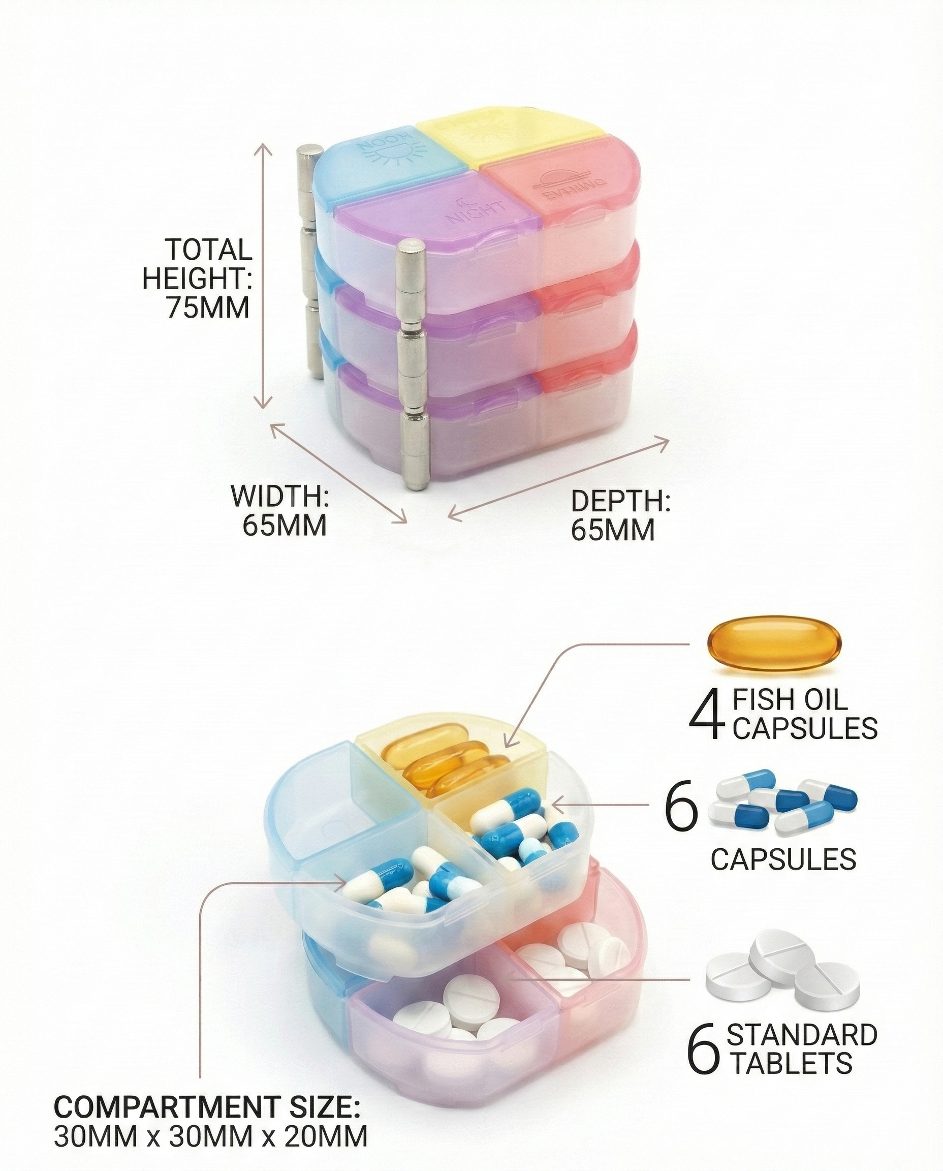 Boturo Magnetic Pill Box Set of 7